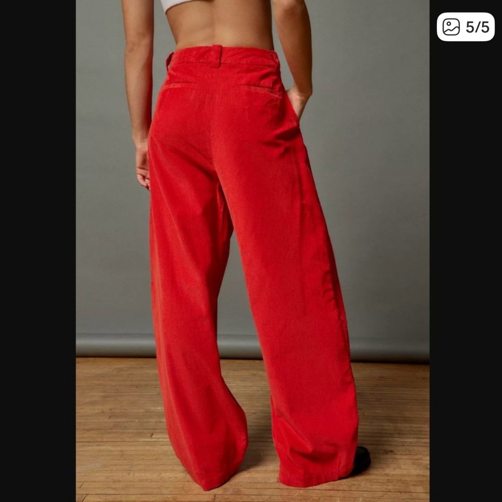 BDG Urban Outfitters‎ Grandpa 100% Cotton Red Corduroy Baggy Trouser Pant Size 0 - Picture 4 of 15